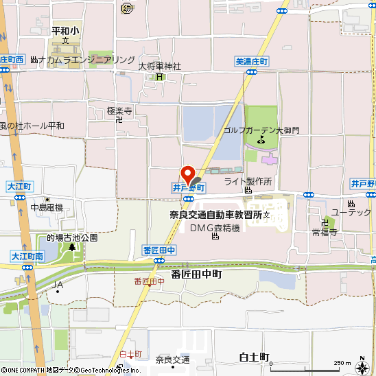 タイヤ館奈良南付近の地図